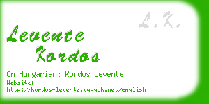 levente kordos business card